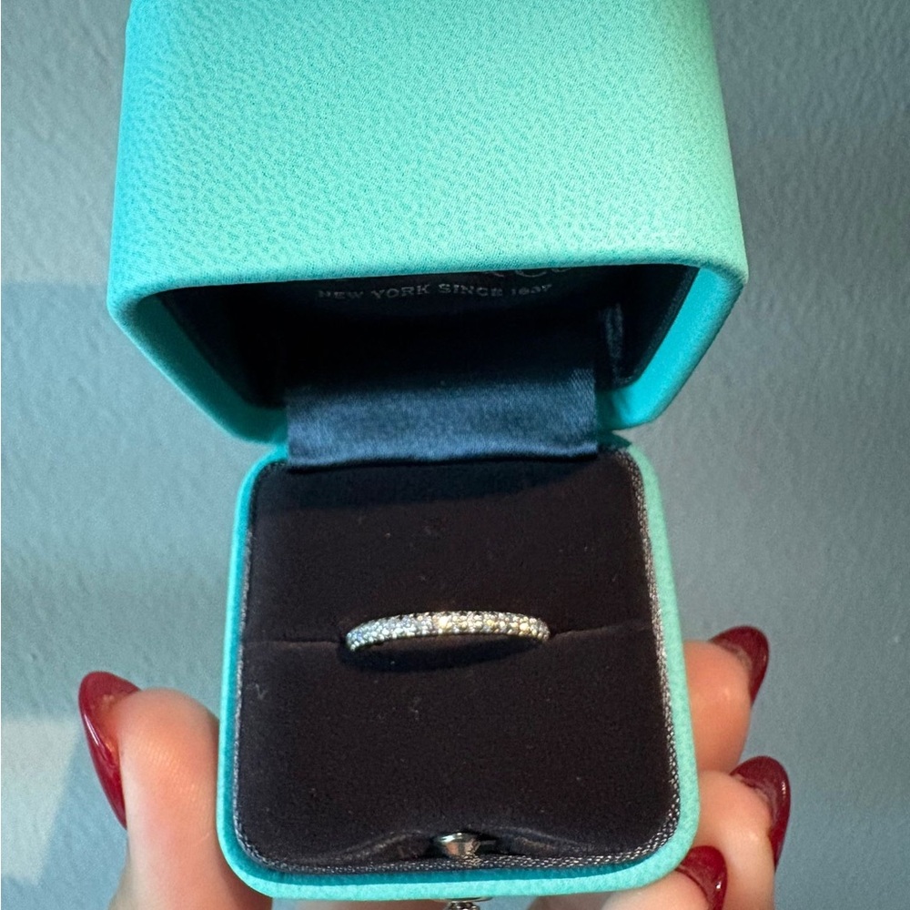 Tiffany & Co. Silver Diamond Band